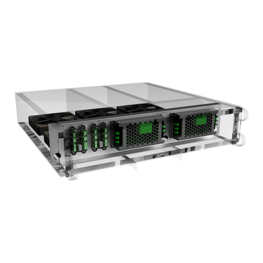 CAD-Rendering einer Rack-Lüftereinheit mit Elektronik